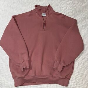 aritzia tna cozy fleece quarter zip